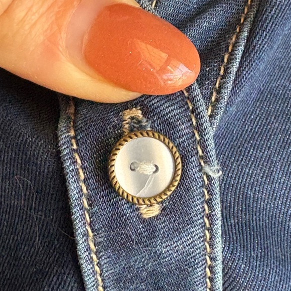 Dittos Doux women’s Dark Blue button down Denim Jean mini dress pockets sz M - Picture 8 of 10